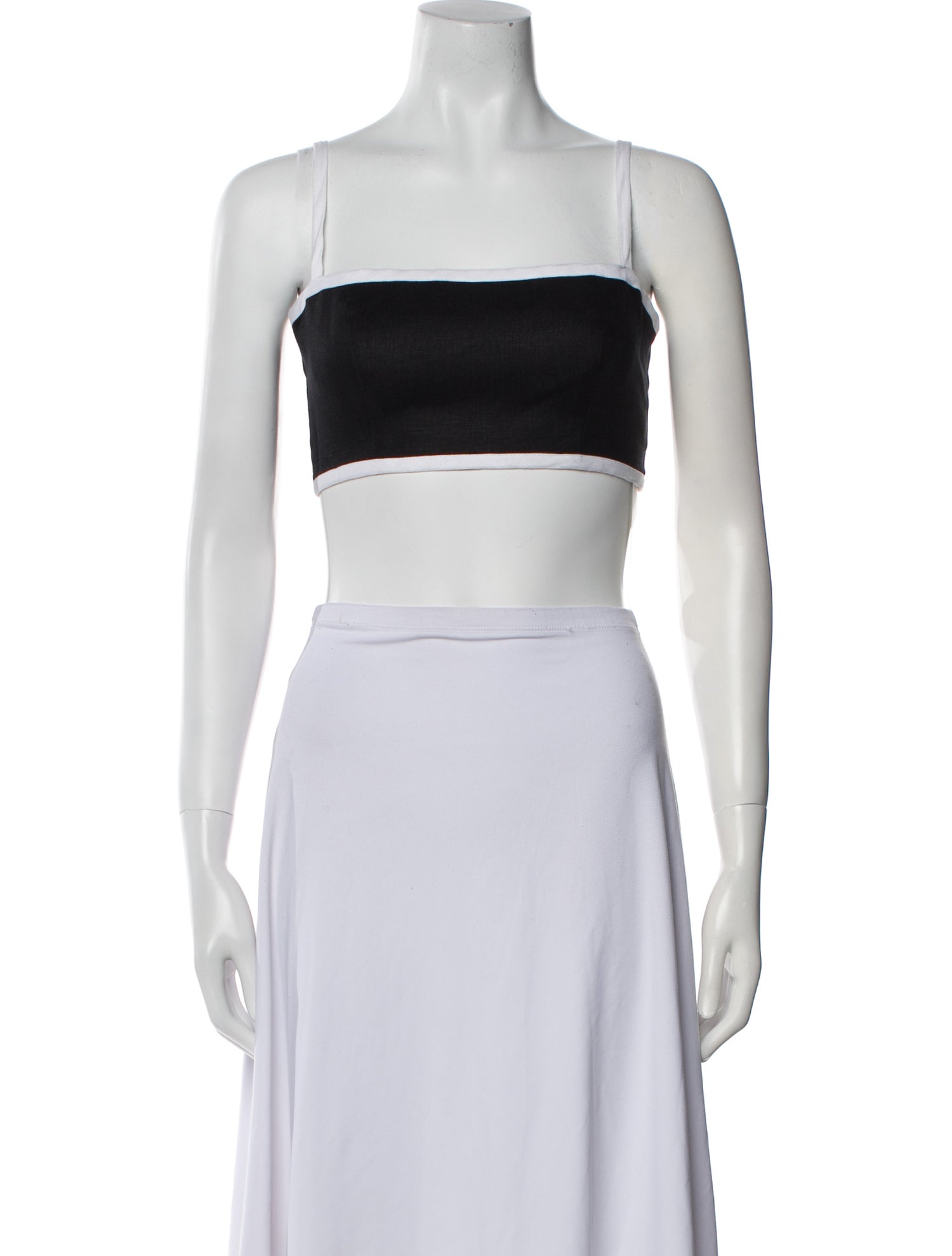 Reformation Linen Square Neckline Crop Top