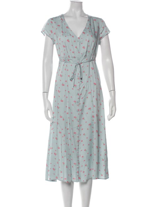 Reformation Floral Print Midi Length Dress