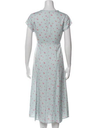 Reformation Floral Print Midi Length Dress