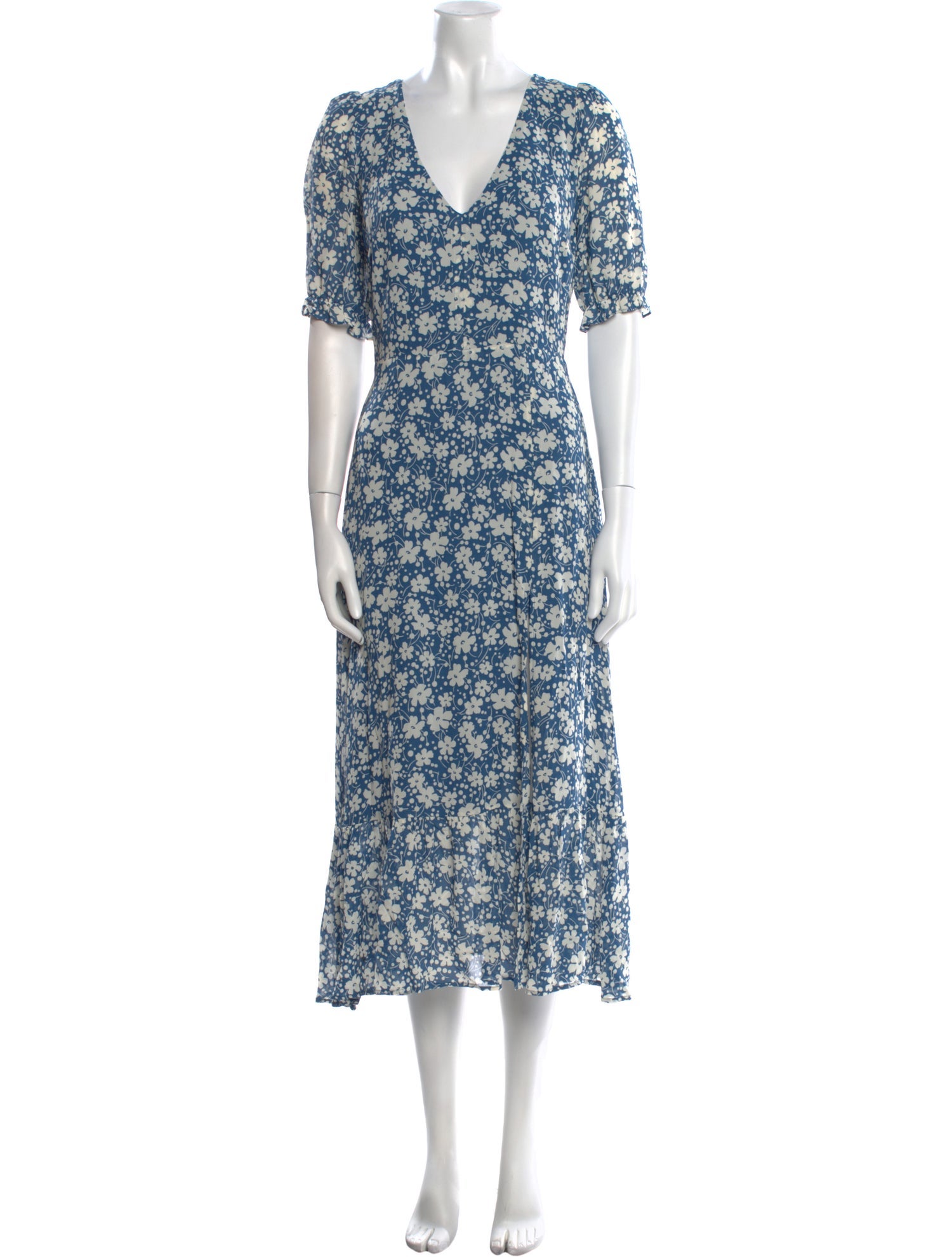 Reformation Floral Print Midi Length Dress
