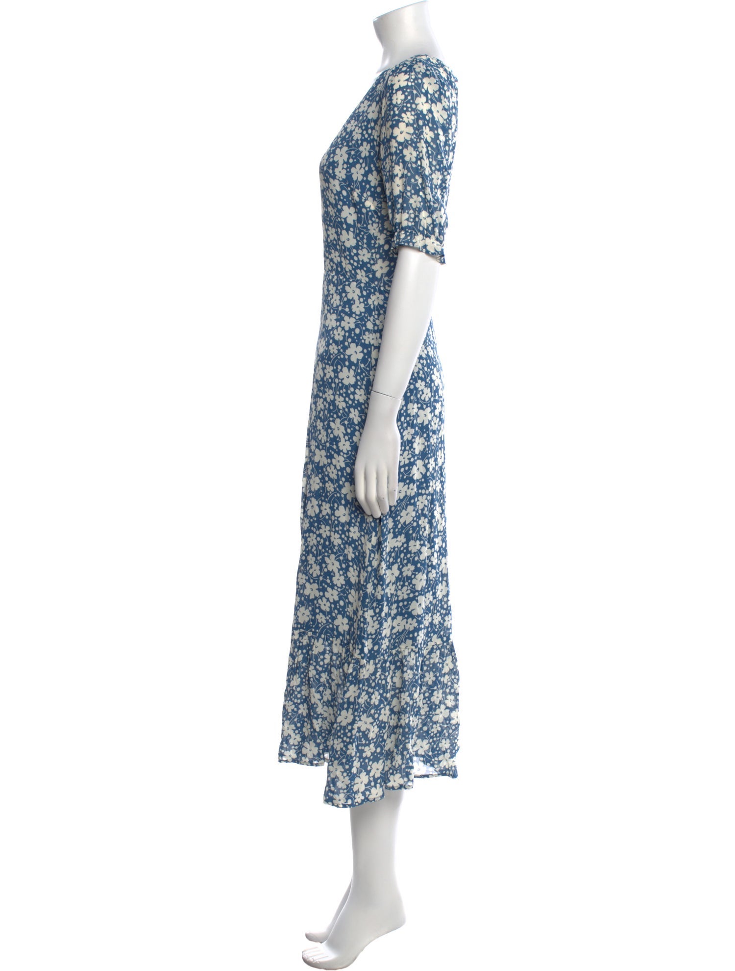 Reformation Floral Print Midi Length Dress