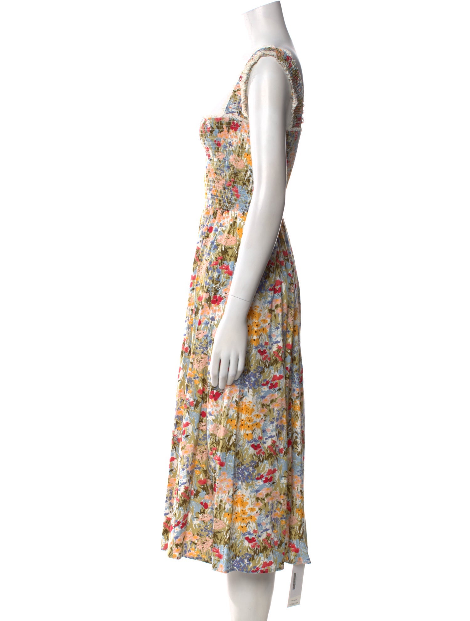 Reformation Floral Print Midi Length Dress