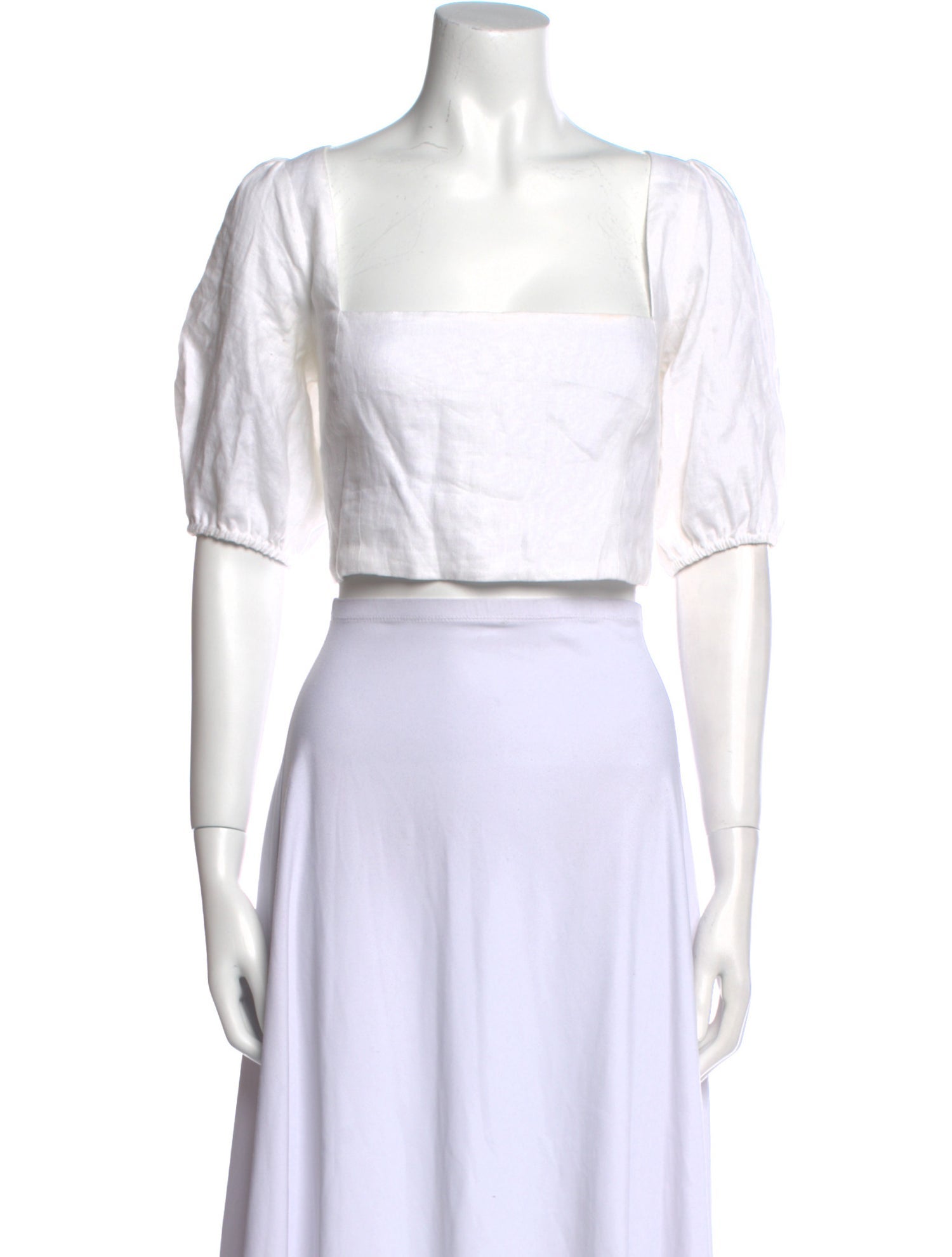 Reformation Linen Square Neckline Crop Top