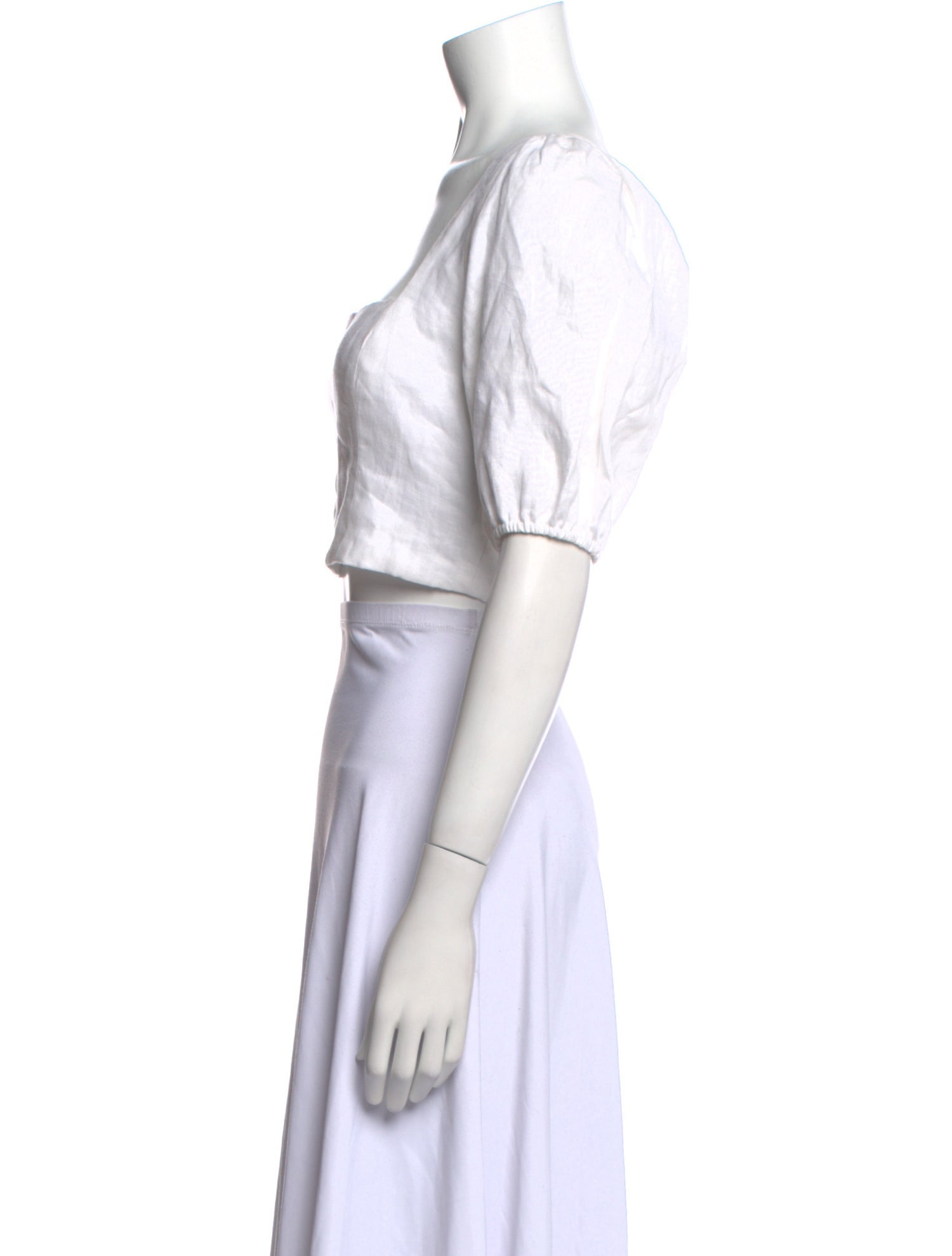 Reformation Linen Square Neckline Crop Top