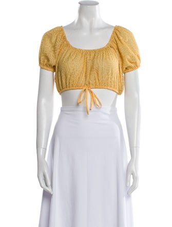 Reformation Scoop Neck Short Sleeve Crop Top