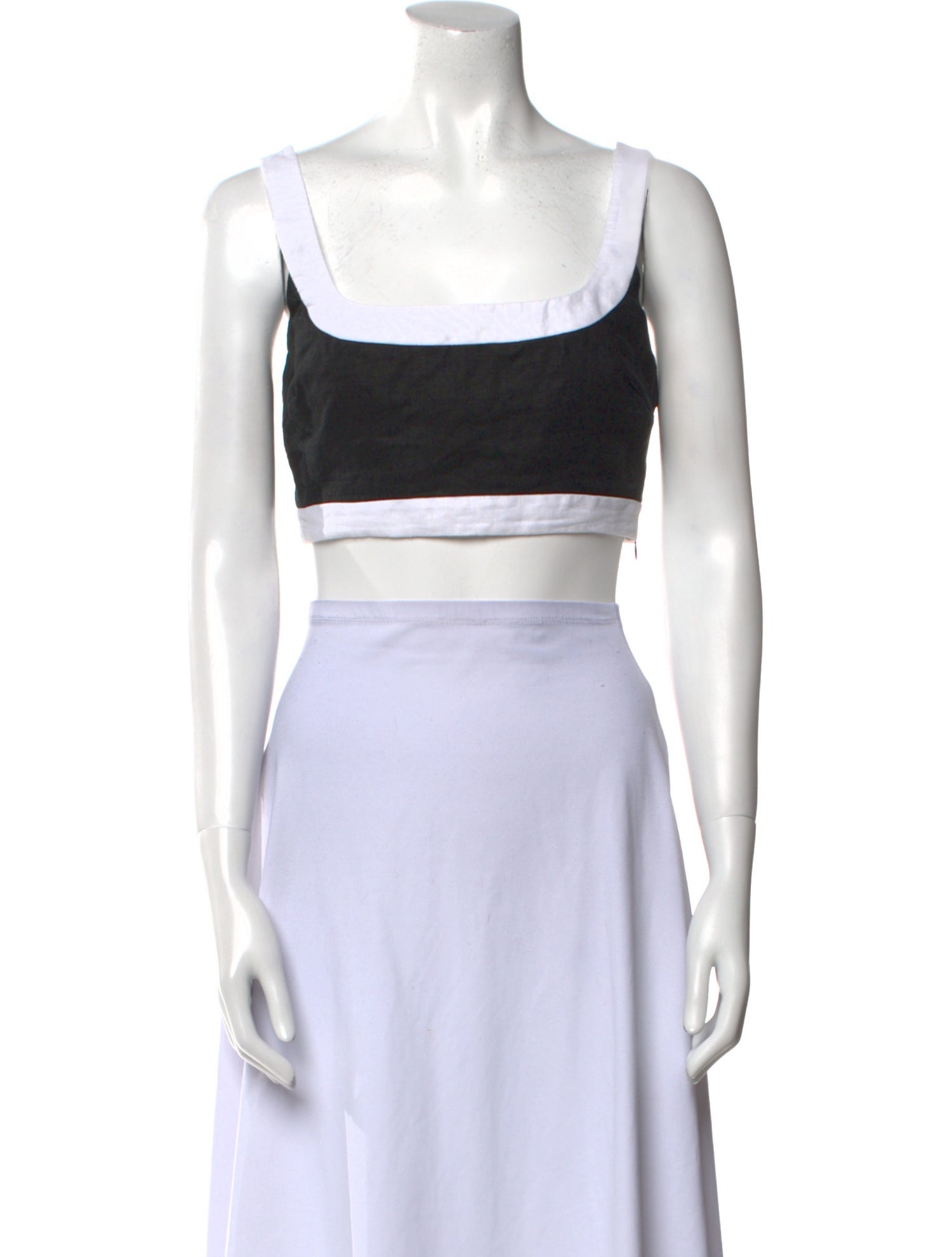 Reformation Linen Square Neckline Crop Top