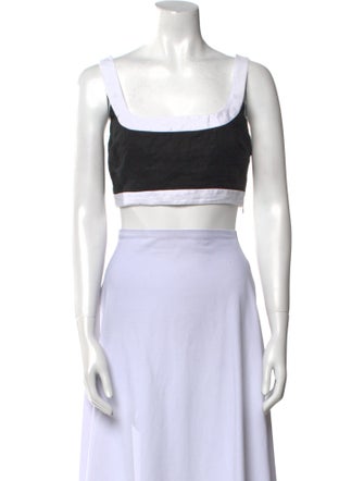 Reformation Linen Square Neckline Crop Top