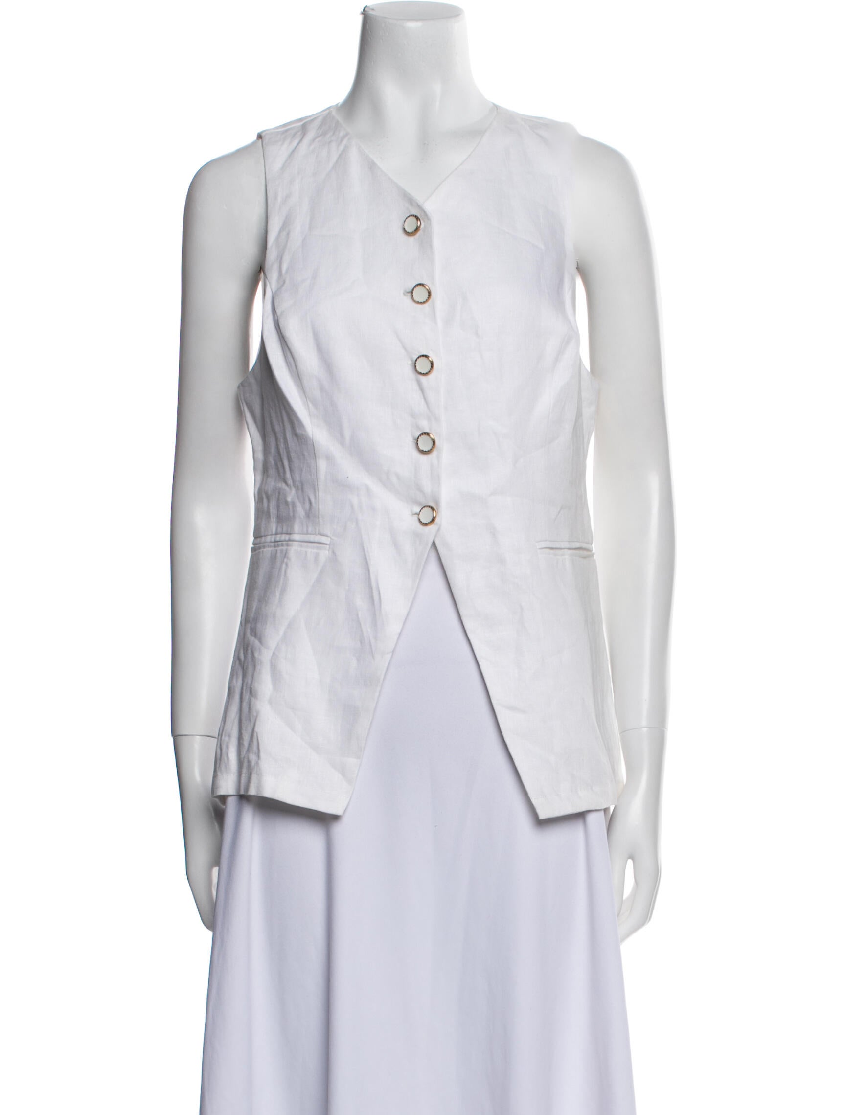 Reformation Linen V-Neck Top