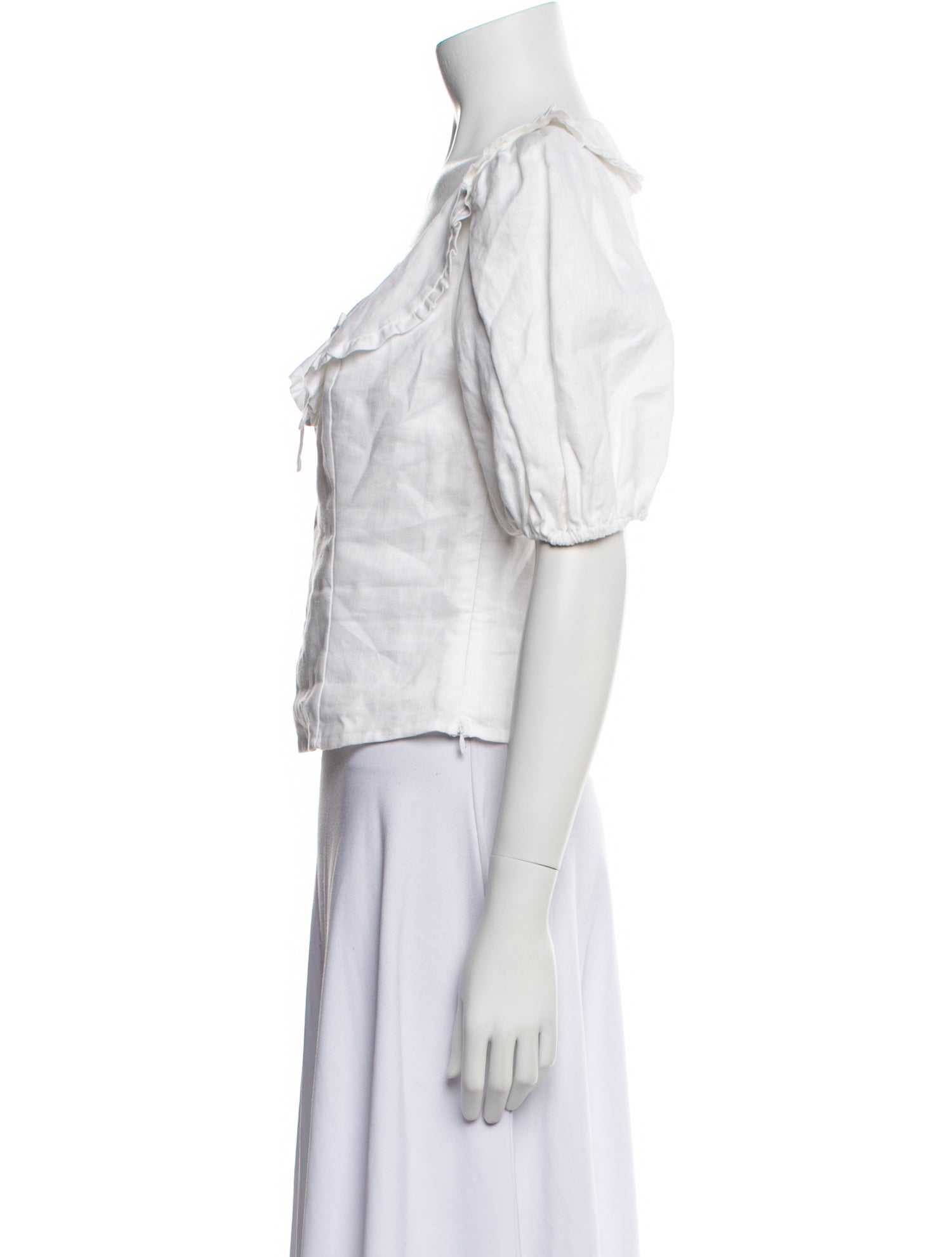 Reformation Linen Square Neckline Crop Top