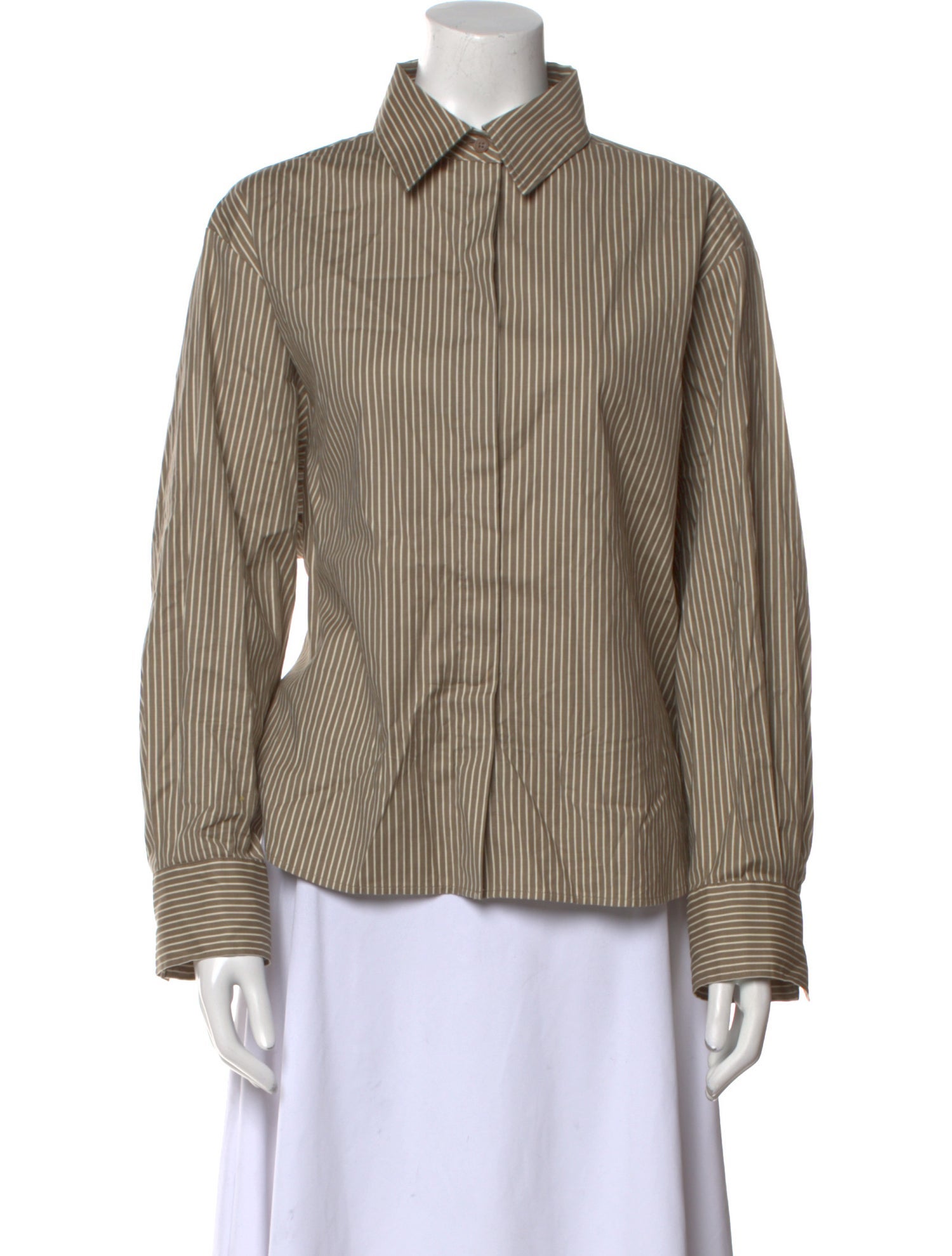 Reformation Striped Long Sleeve Button-Up Top