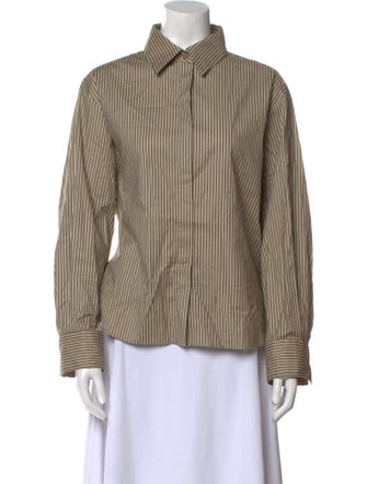 Reformation Striped Long Sleeve Button-Up Top