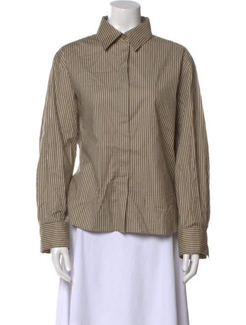 Reformation Striped Long Sleeve Button-Up Top