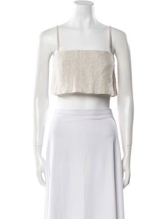 Reformation Linen Square Neckline Crop Top
