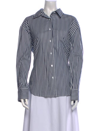 Reformation Striped Long Sleeve Button-Up Top