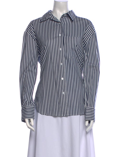 Reformation Striped Long Sleeve Button-Up Top