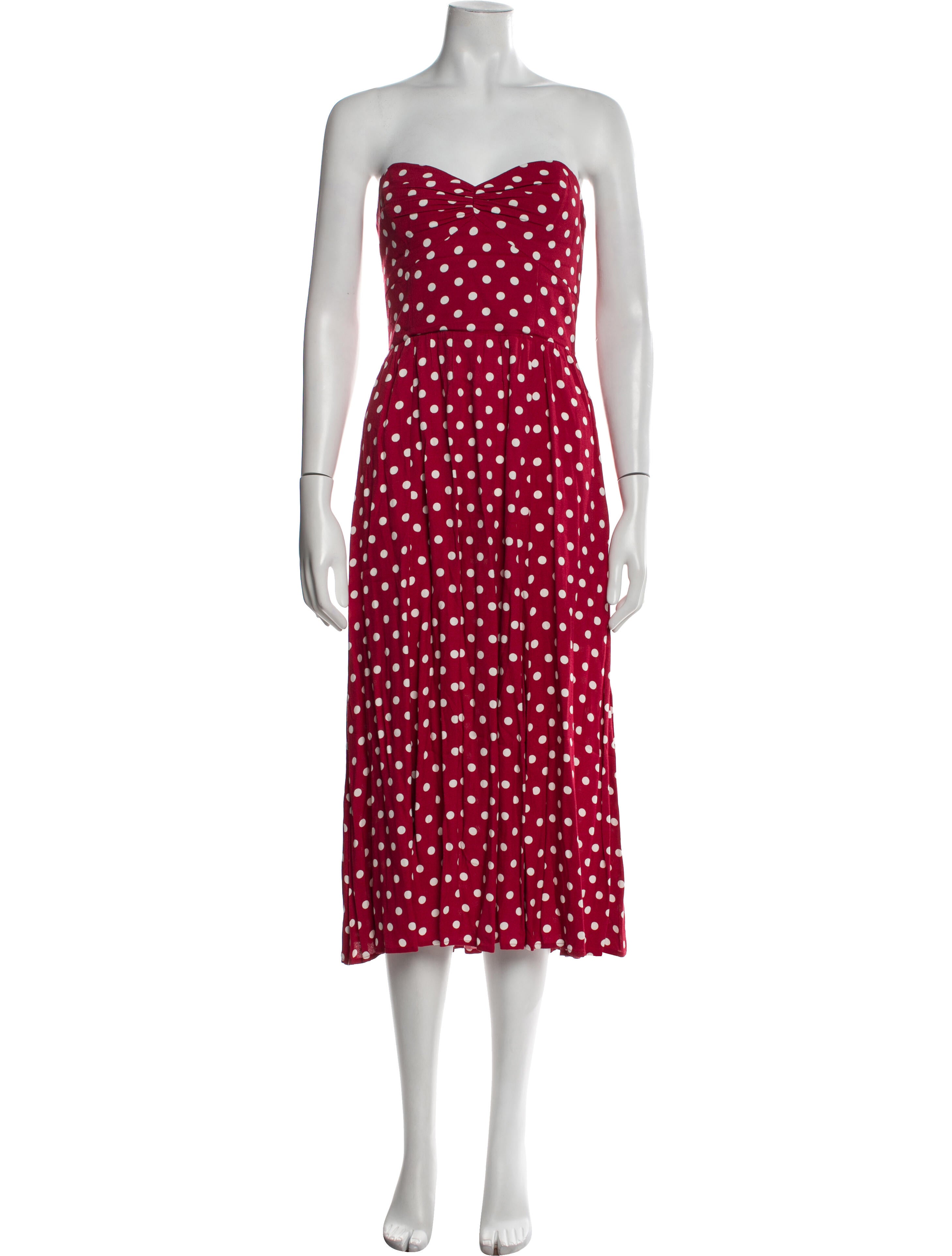 Reformation Polka Dot Print Midi Length Dress