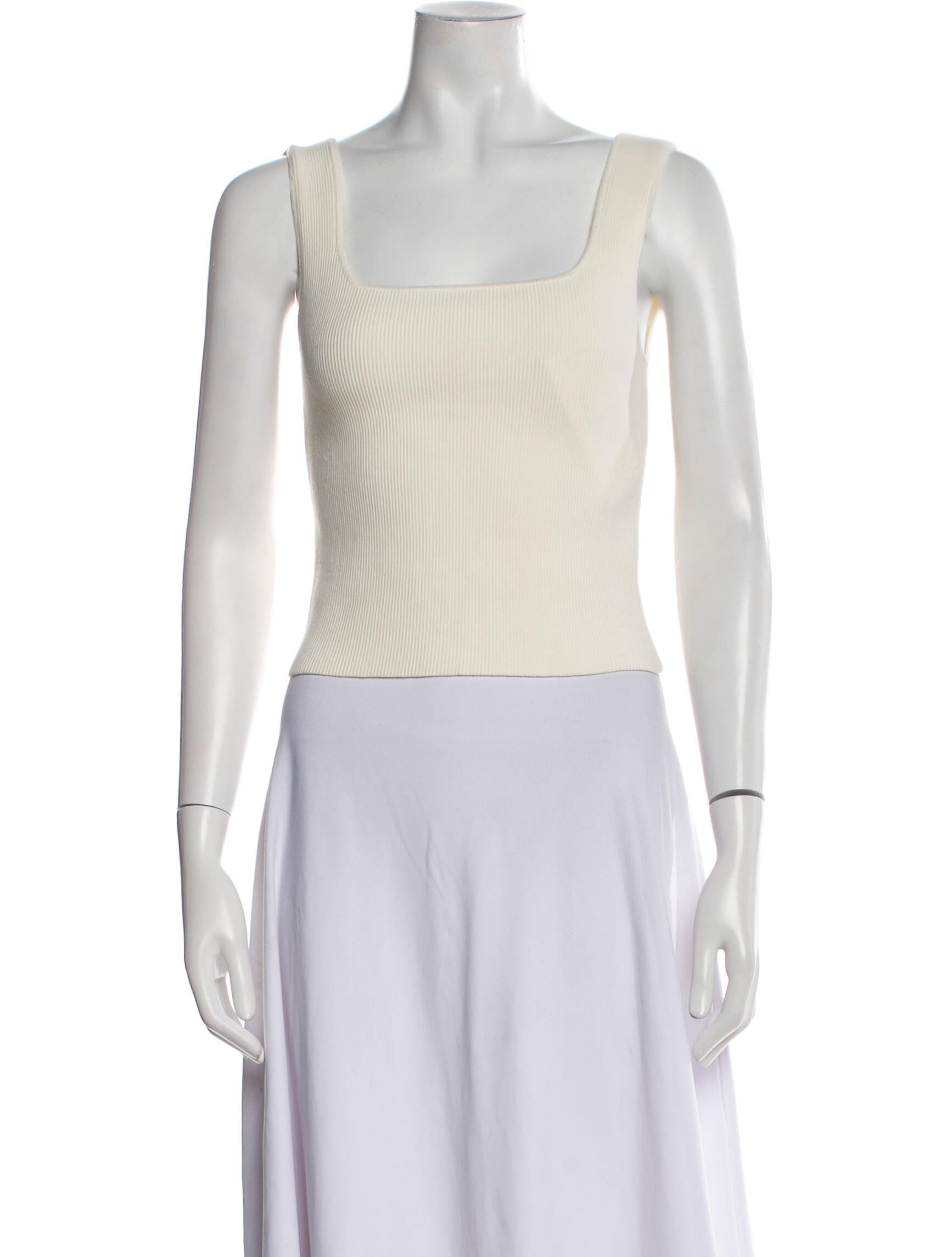Reformation Square Neckline Sleeveless Crop Top