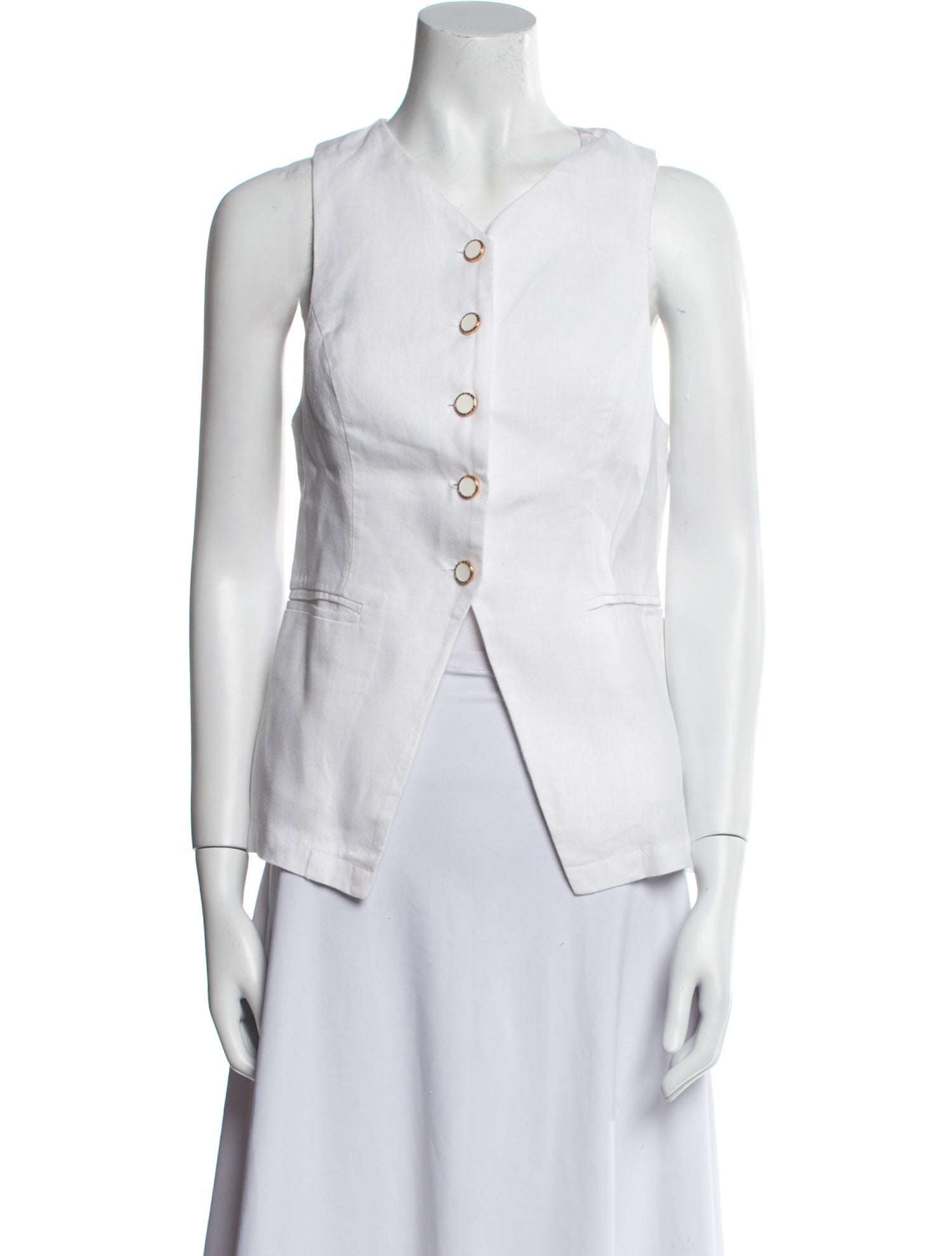 Reformation Linen V-Neck Top