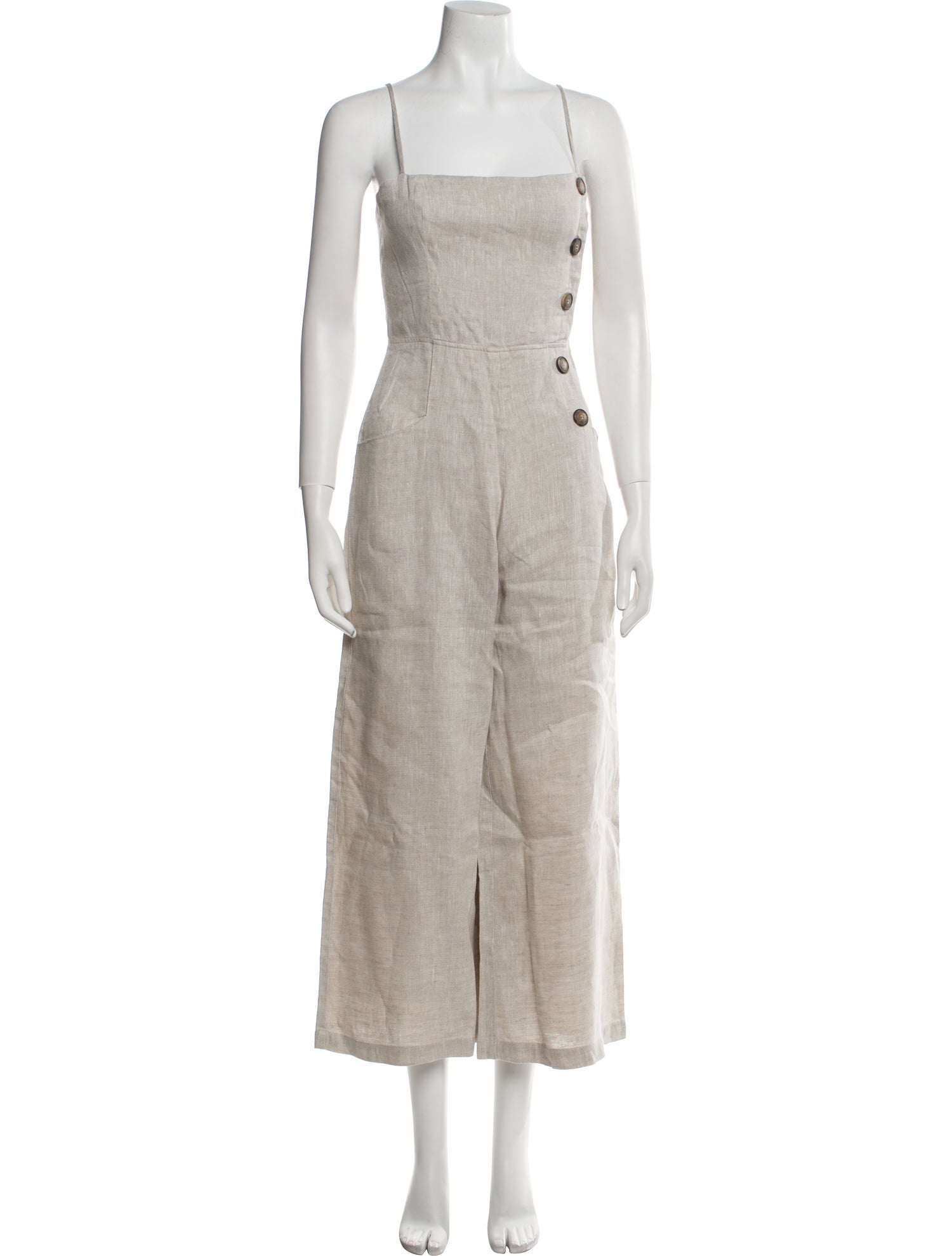 Reformation Linen Square Neckline Jumpsuit