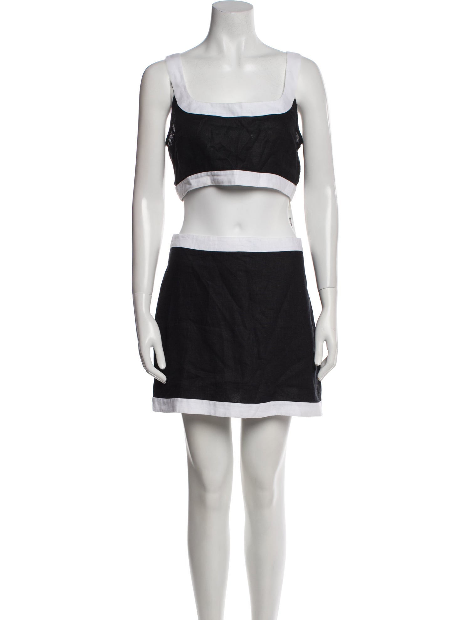 Reformation Linen Colorblock Pattern Skirt Set