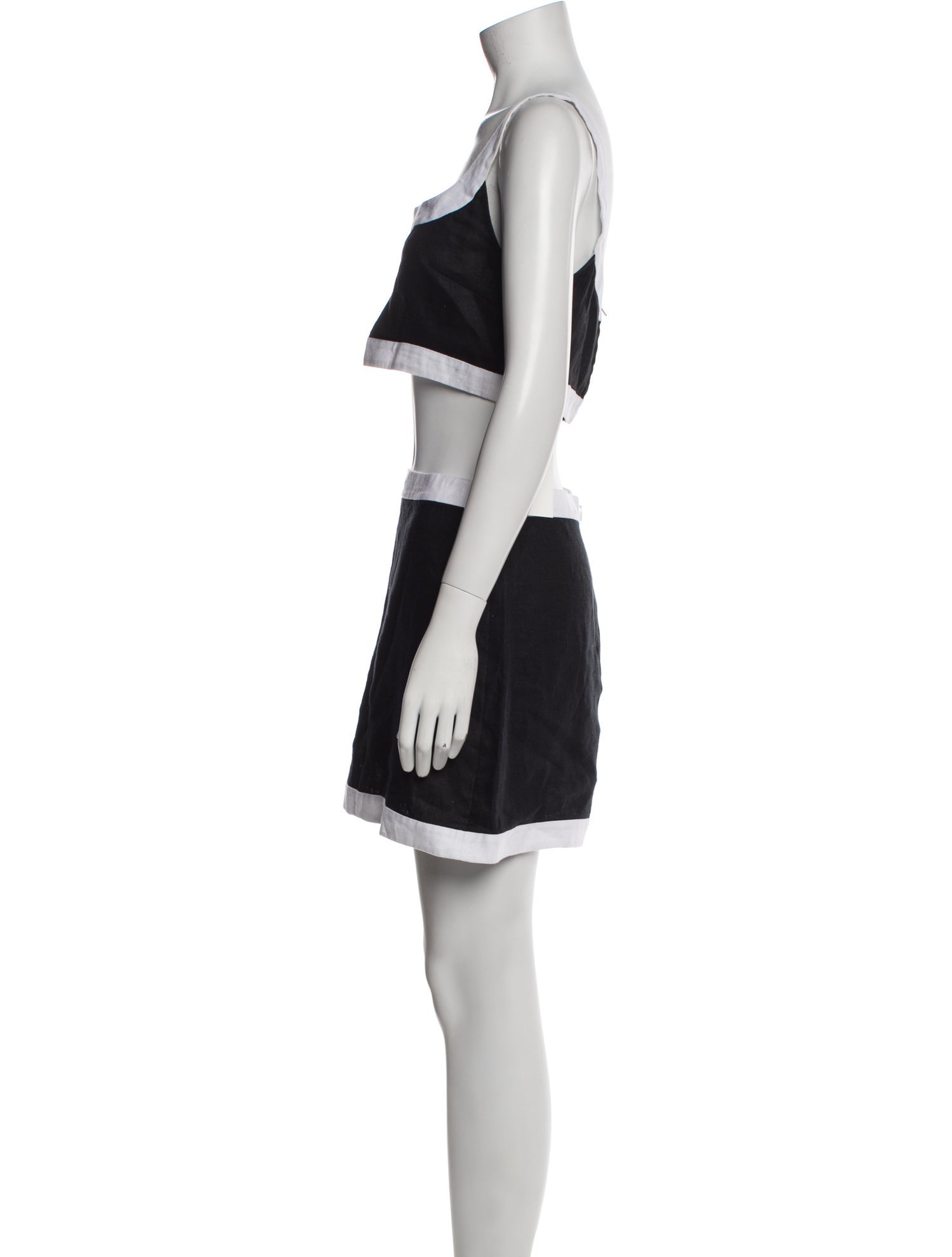 Reformation Linen Colorblock Pattern Skirt Set