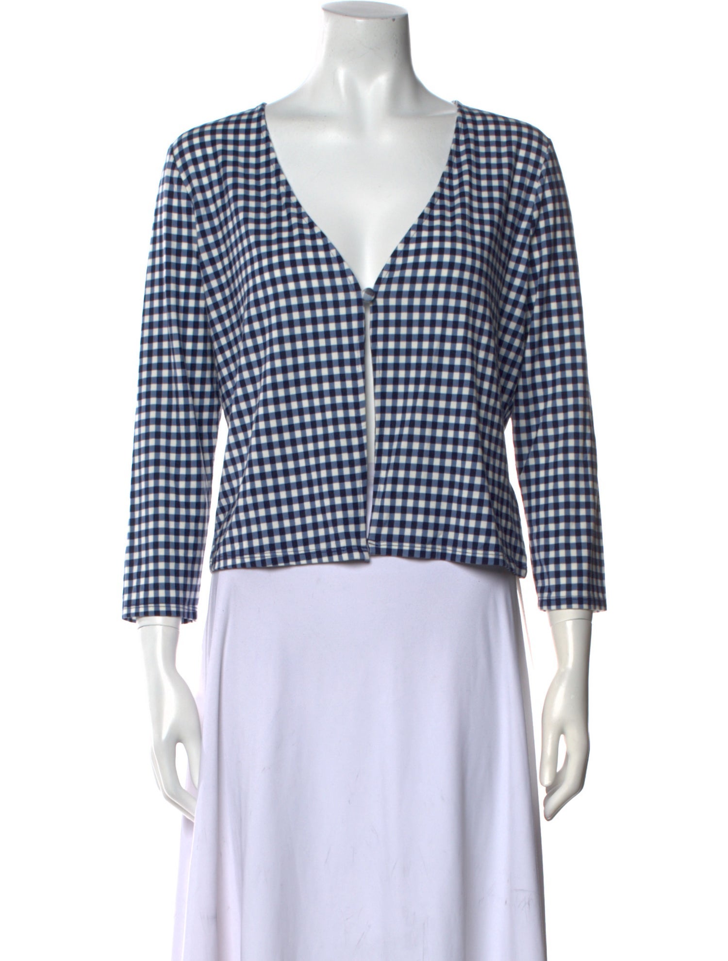 Reformation Plaid Print V-Neck Crop Top