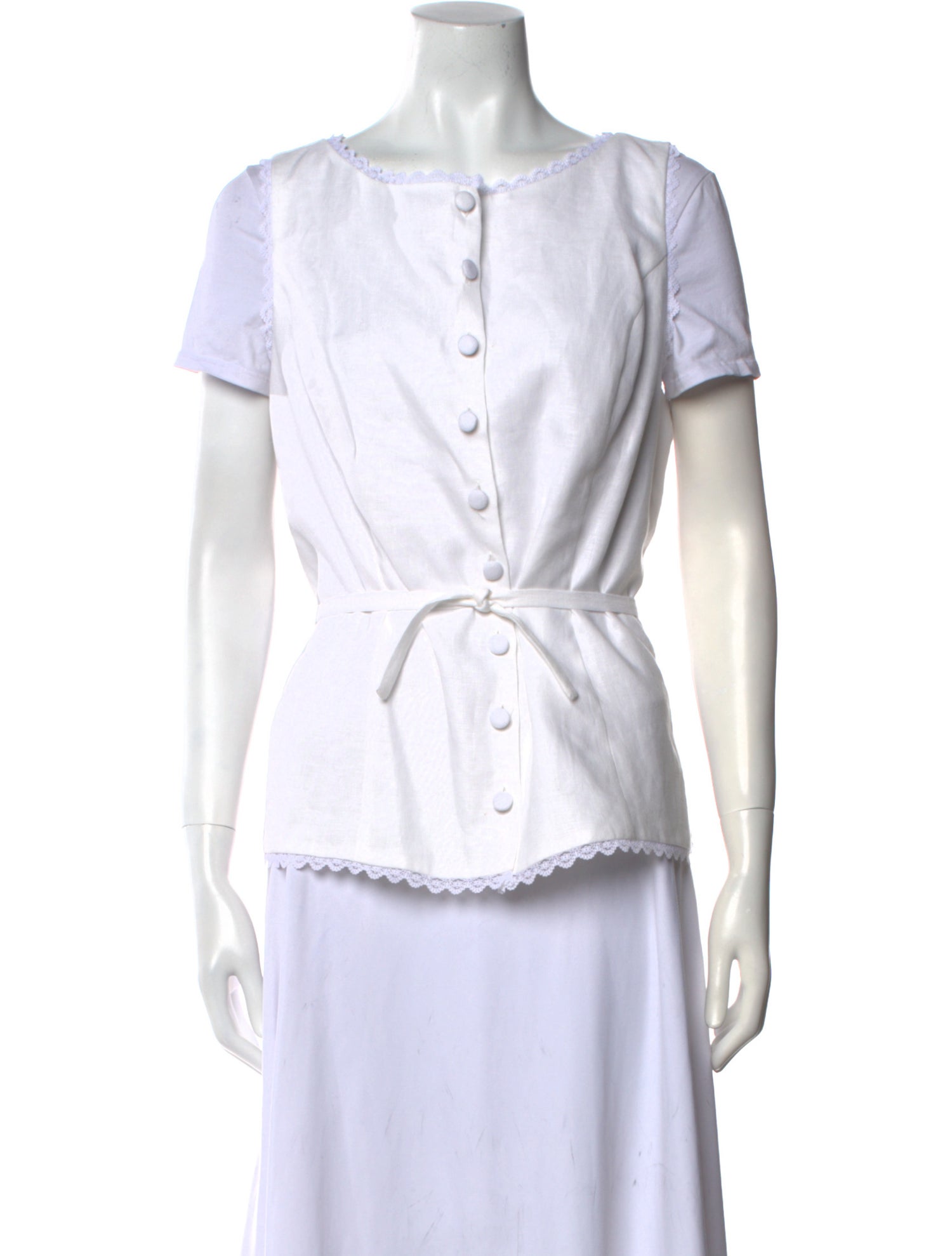 Reformation Linen Scoop Neck Blouse