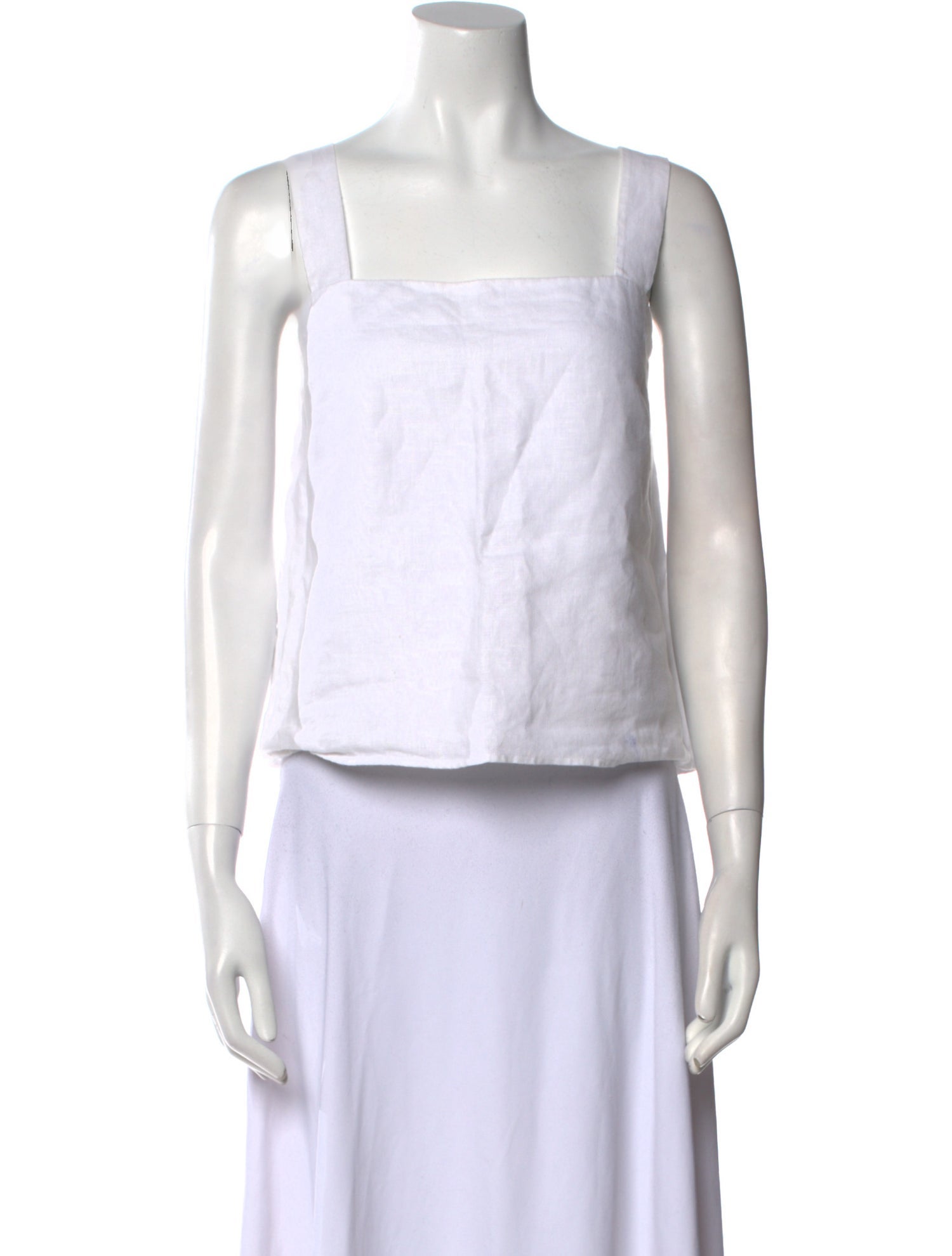 Reformation Linen Square Neckline Crop Top