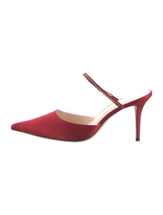 Reformation Satin Crystal Embellishments Mules