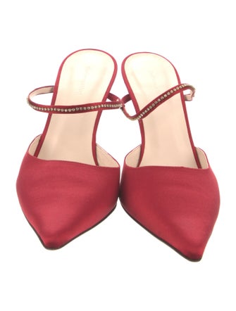 Reformation Satin Crystal Embellishments Mules