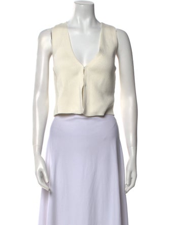 Reformation V-Neck Sleeveless Crop Top