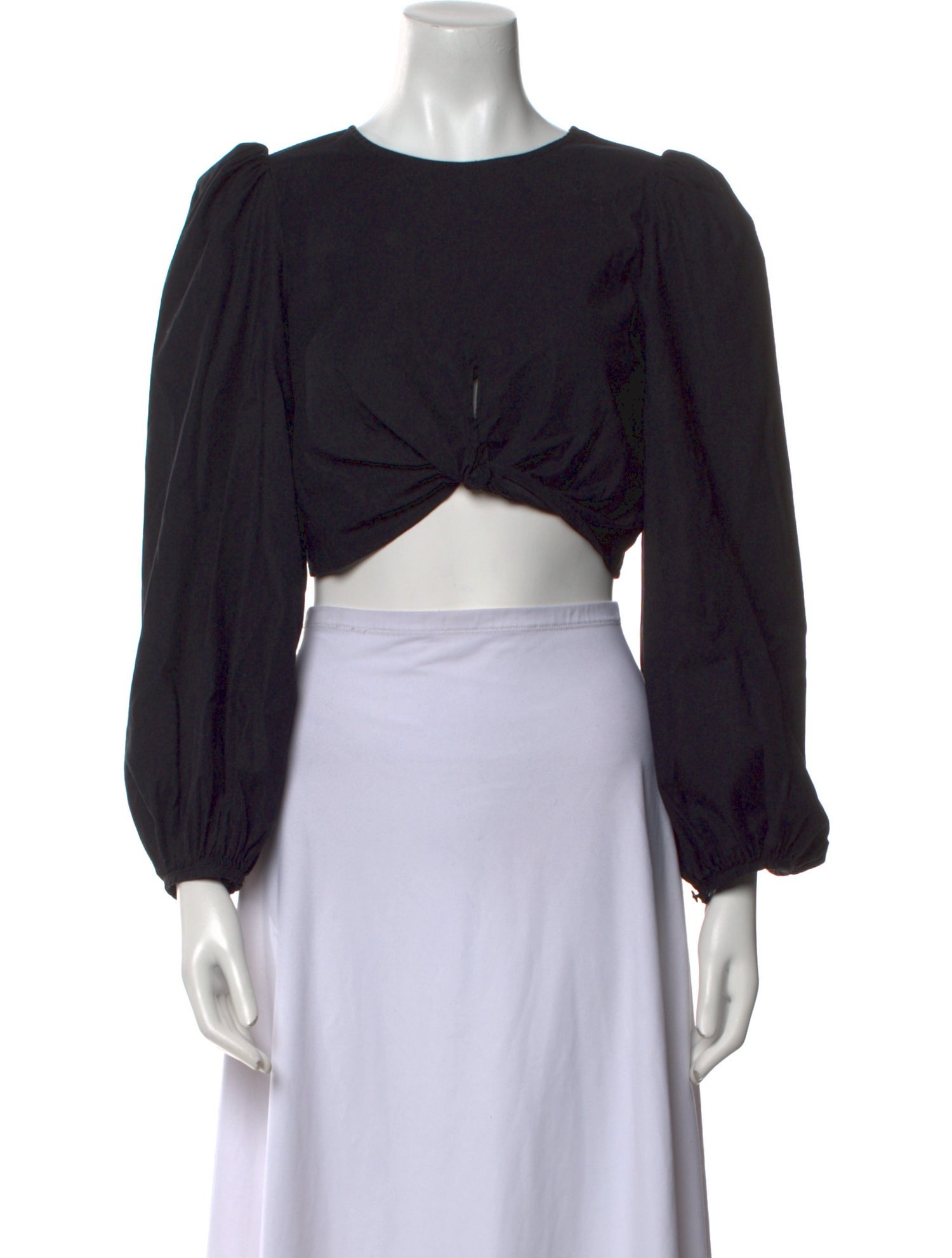 Reformation Scoop Neck Long Sleeve Crop Top