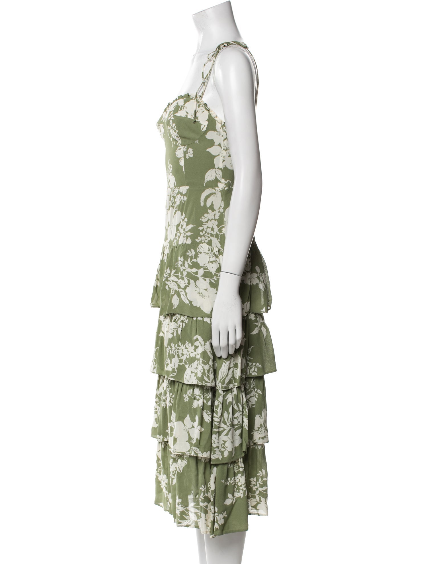 Reformation Floral Print Midi Length Dress