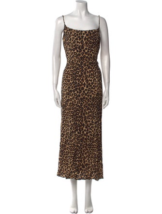 Reformation Animal Print Long Dress