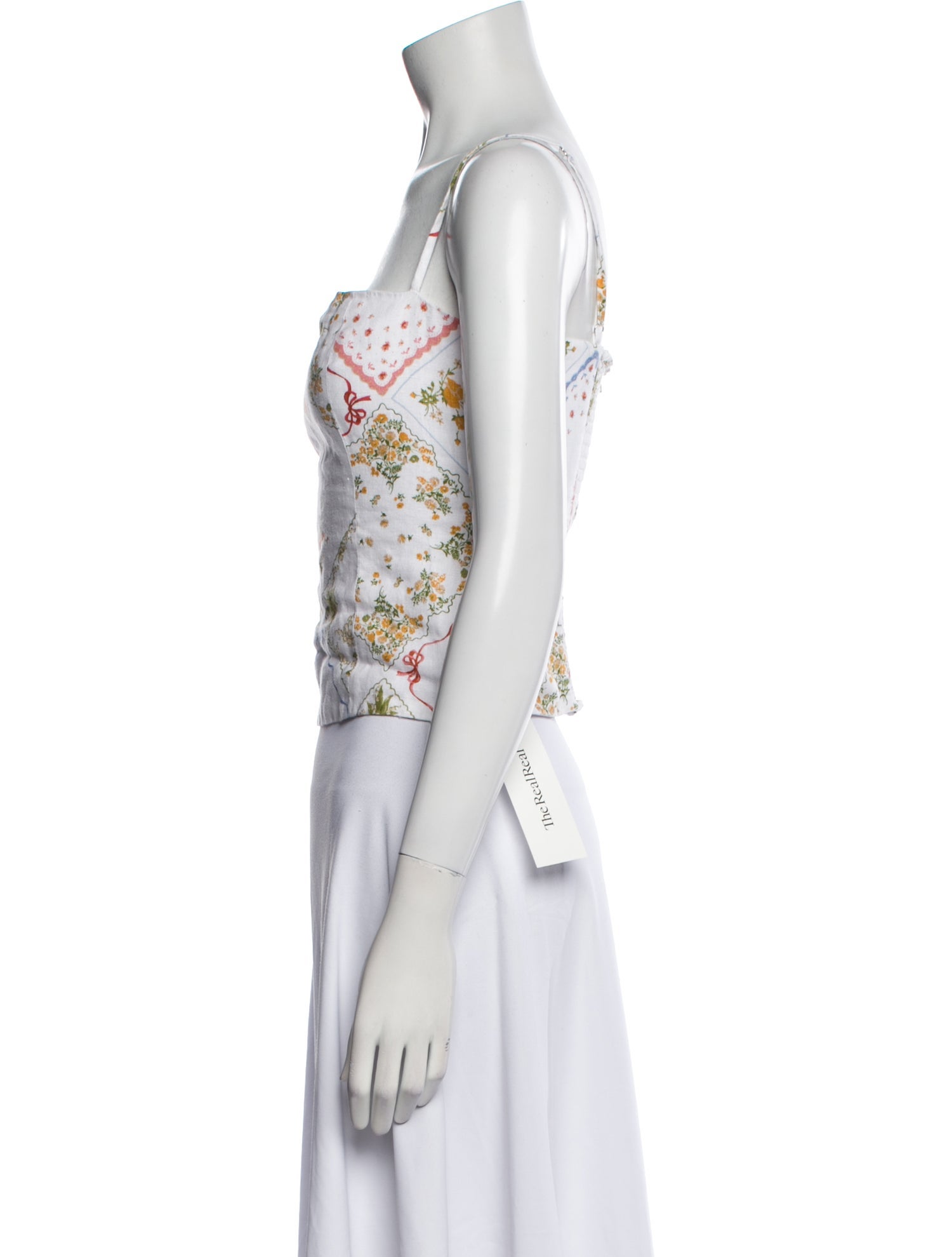 Reformation Linen Floral Print Crop Top