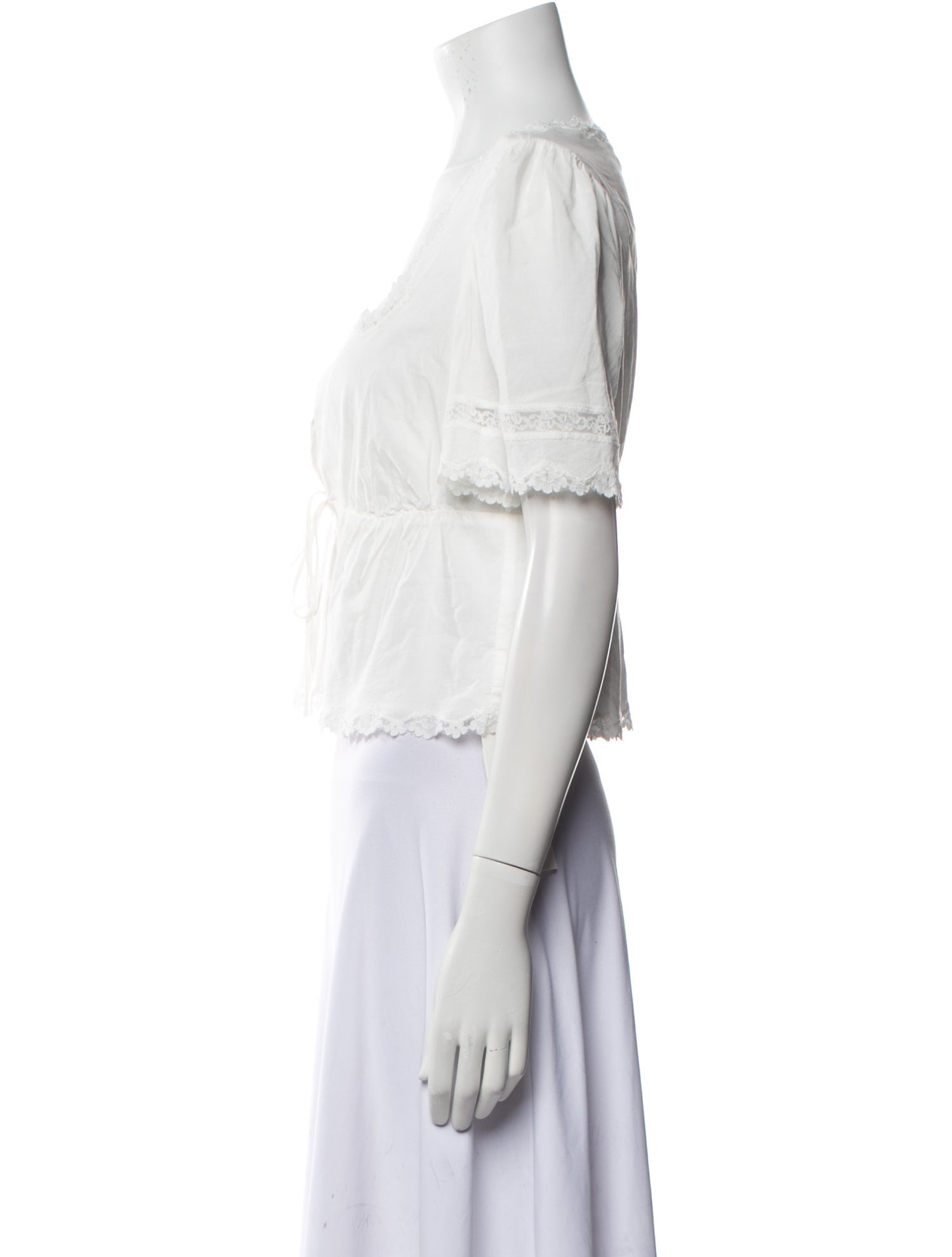 Reformation Square Neckline Short Sleeve Crop Top