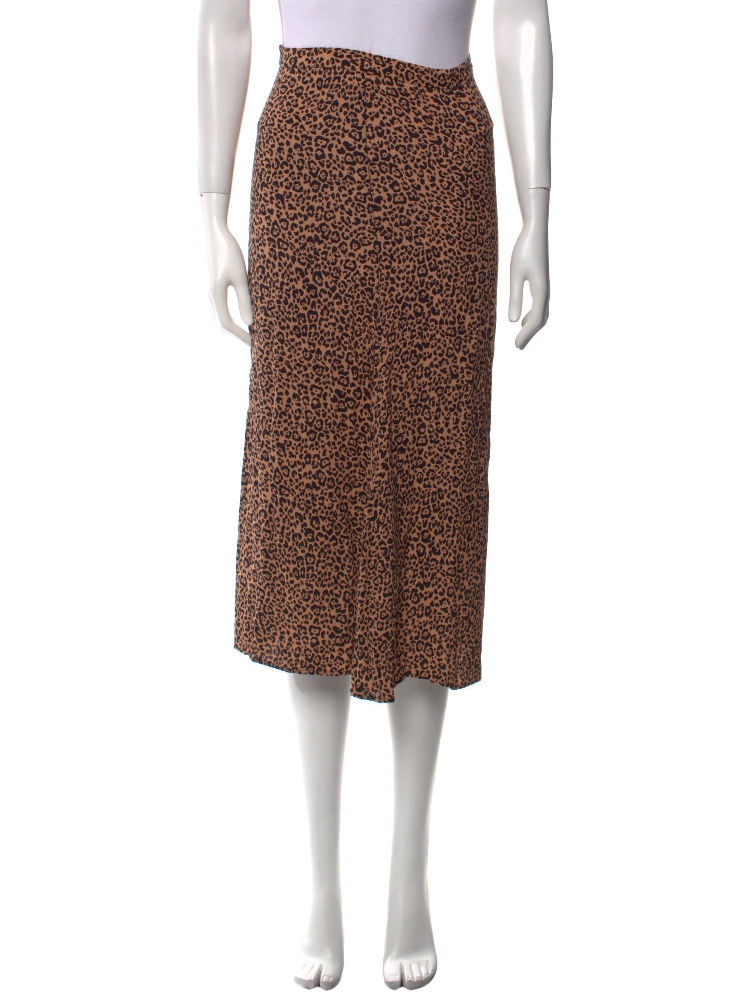 Reformation Animal Print Midi Length Skirt