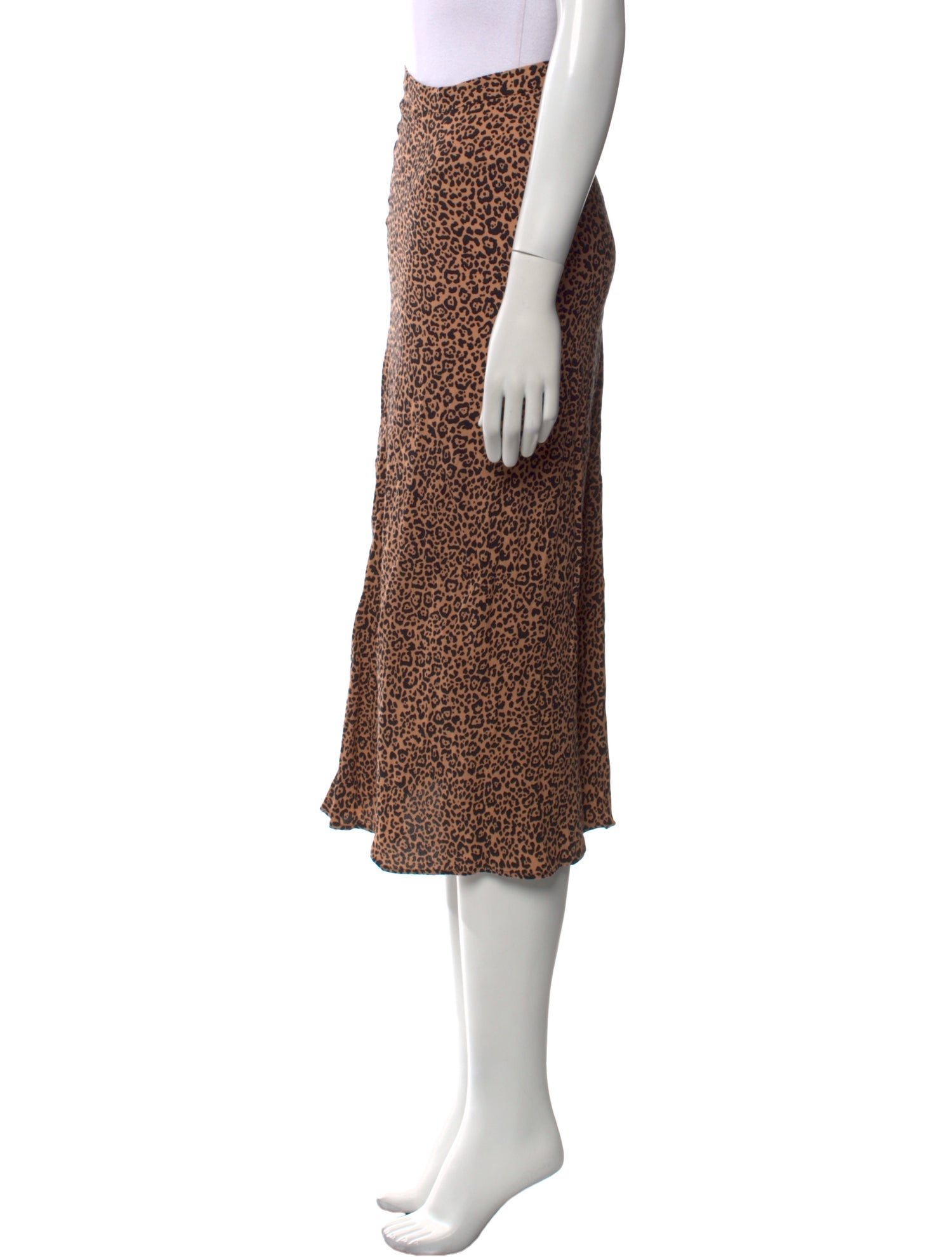 Reformation Animal Print Midi Length Skirt