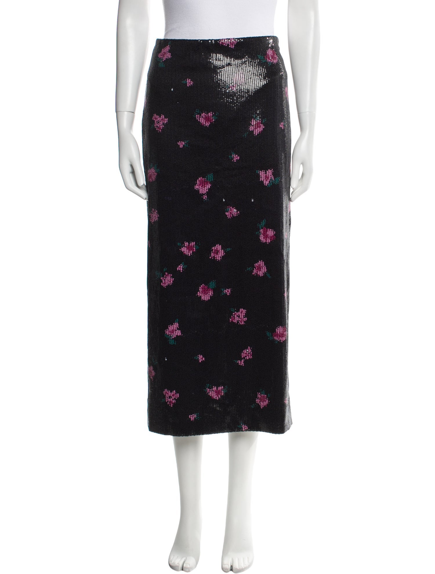 Reformation Floral Print Midi Length Skirt