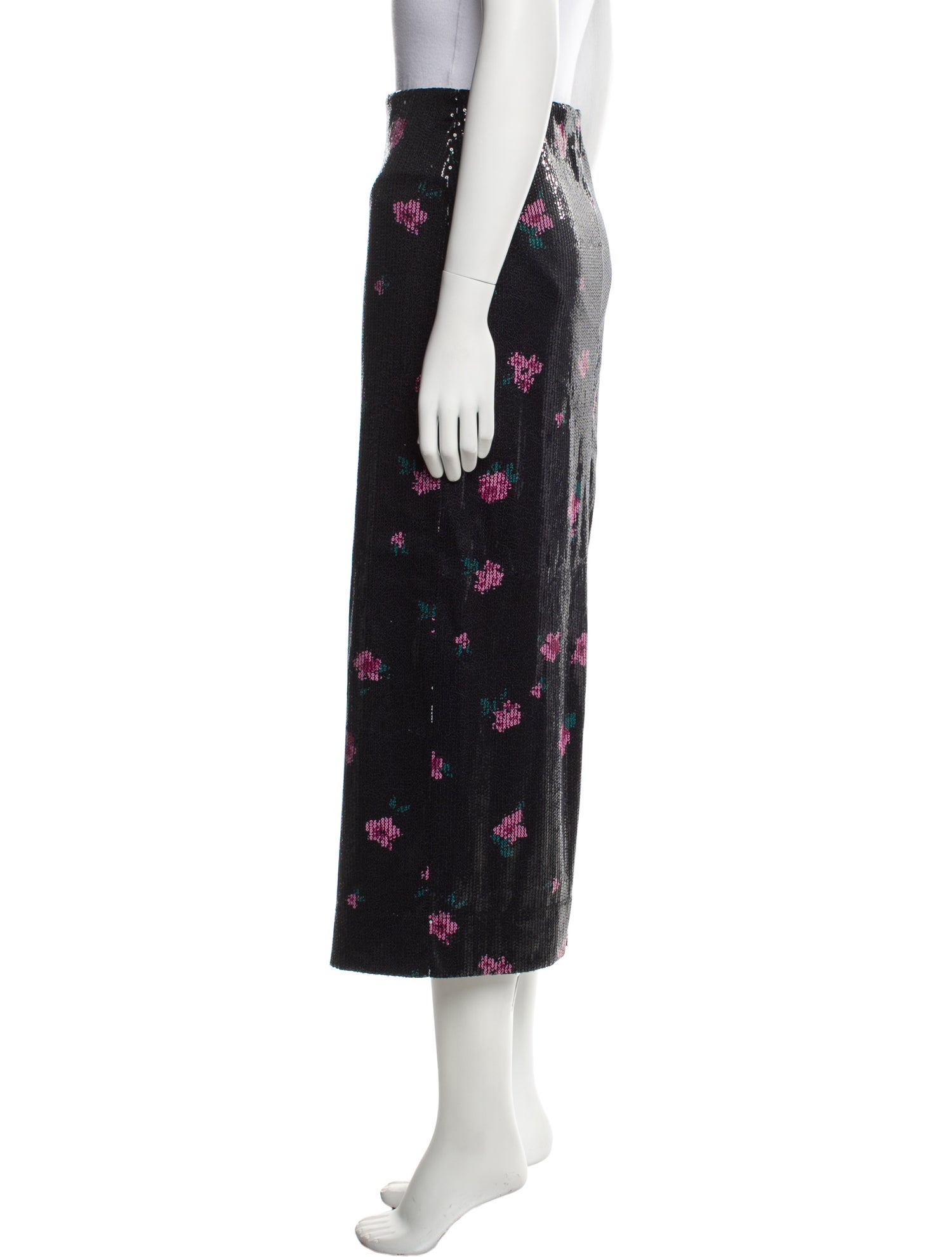 Reformation Floral Print Midi Length Skirt