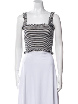 Reformation Striped Square Neckline Crop Top