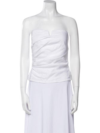 Reformation Linen Strapless Crop Top