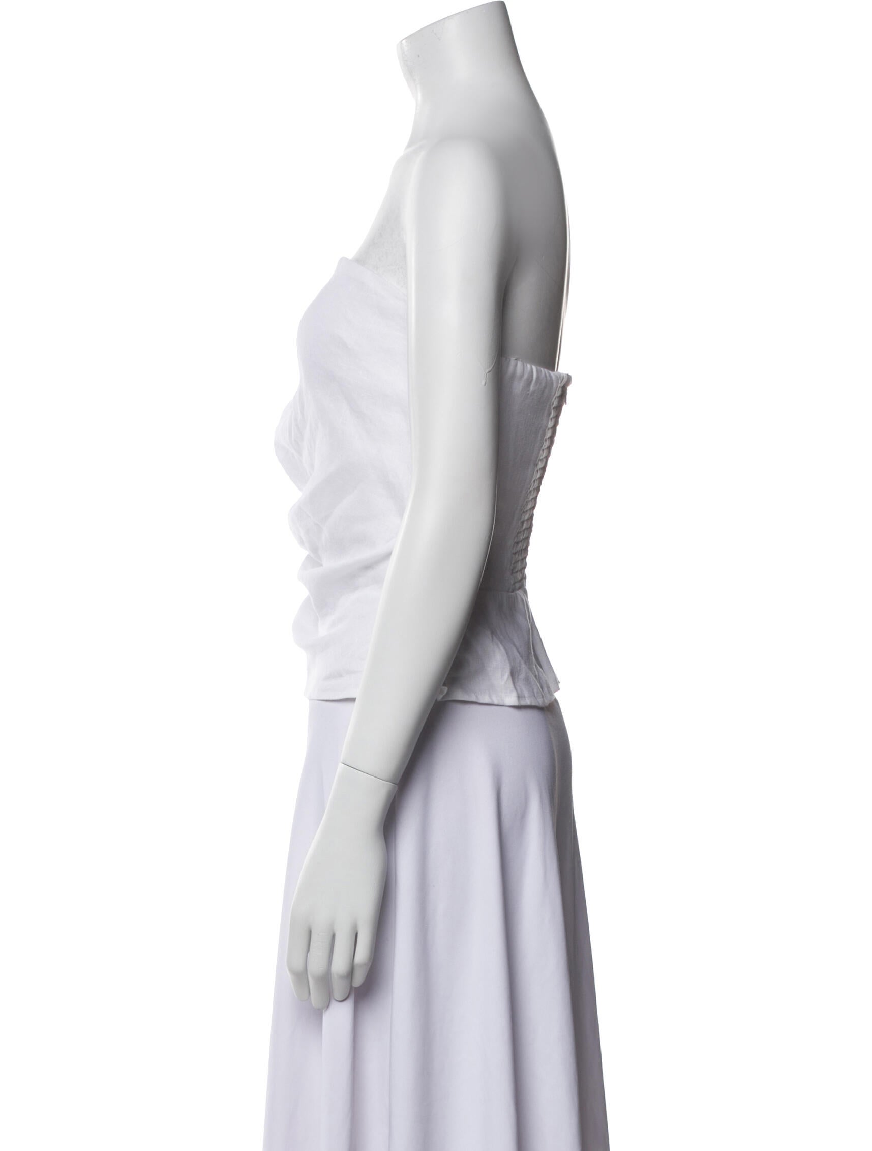 Reformation Linen Strapless Crop Top