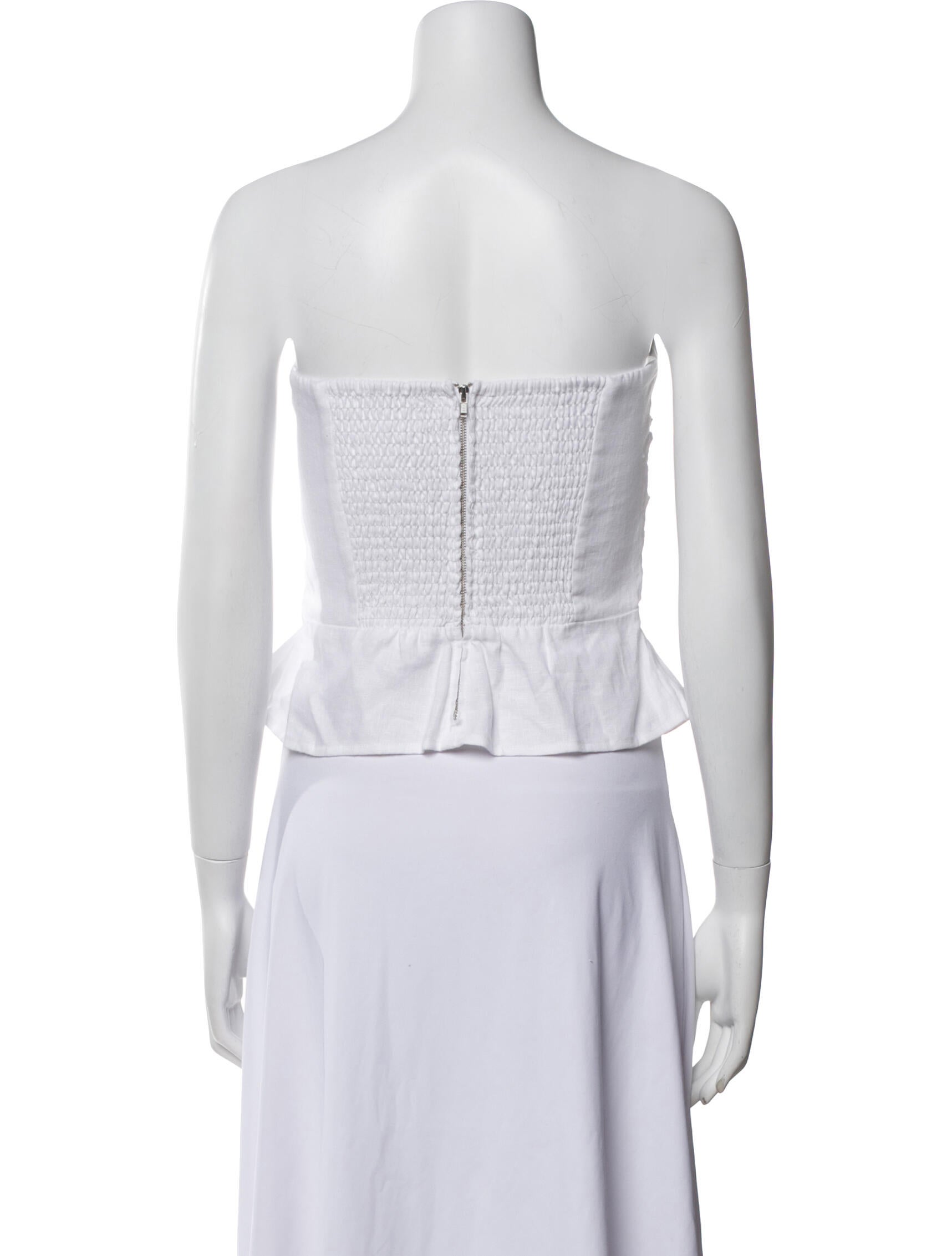 Reformation Linen Strapless Crop Top