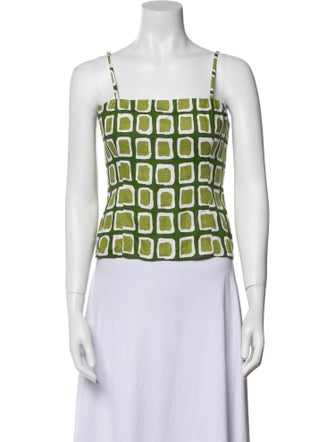 Reformation Linen Printed Crop Top