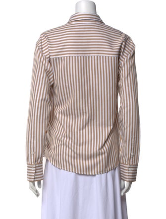 Reformation Striped Long Sleeve Button-Up Top
