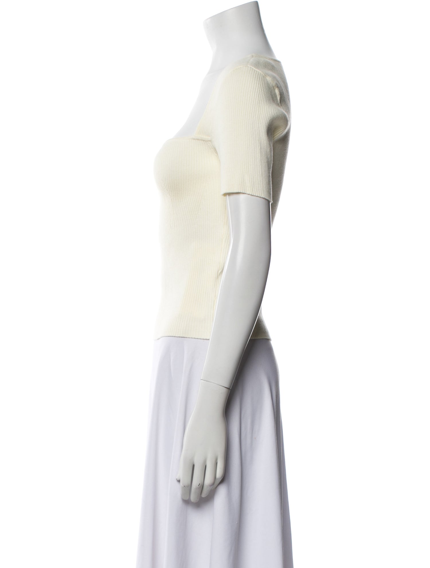 Reformation Square Neckline Short Sleeve Crop Top