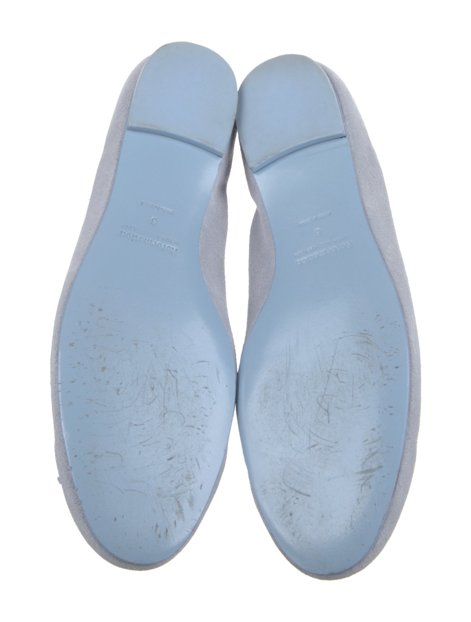 Reformation Suede Whipstitch Trim Ballet Flats