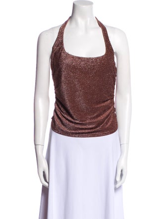 Reformation Halterneck Sleeveless Crop Top