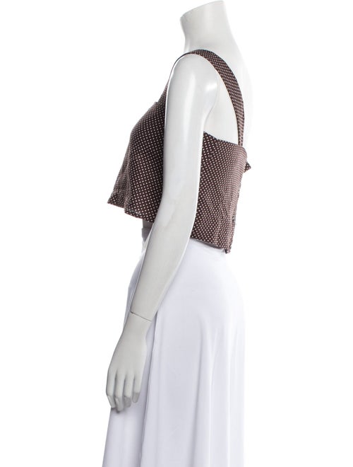 Reformation Linen Polka Dot Print Crop Top